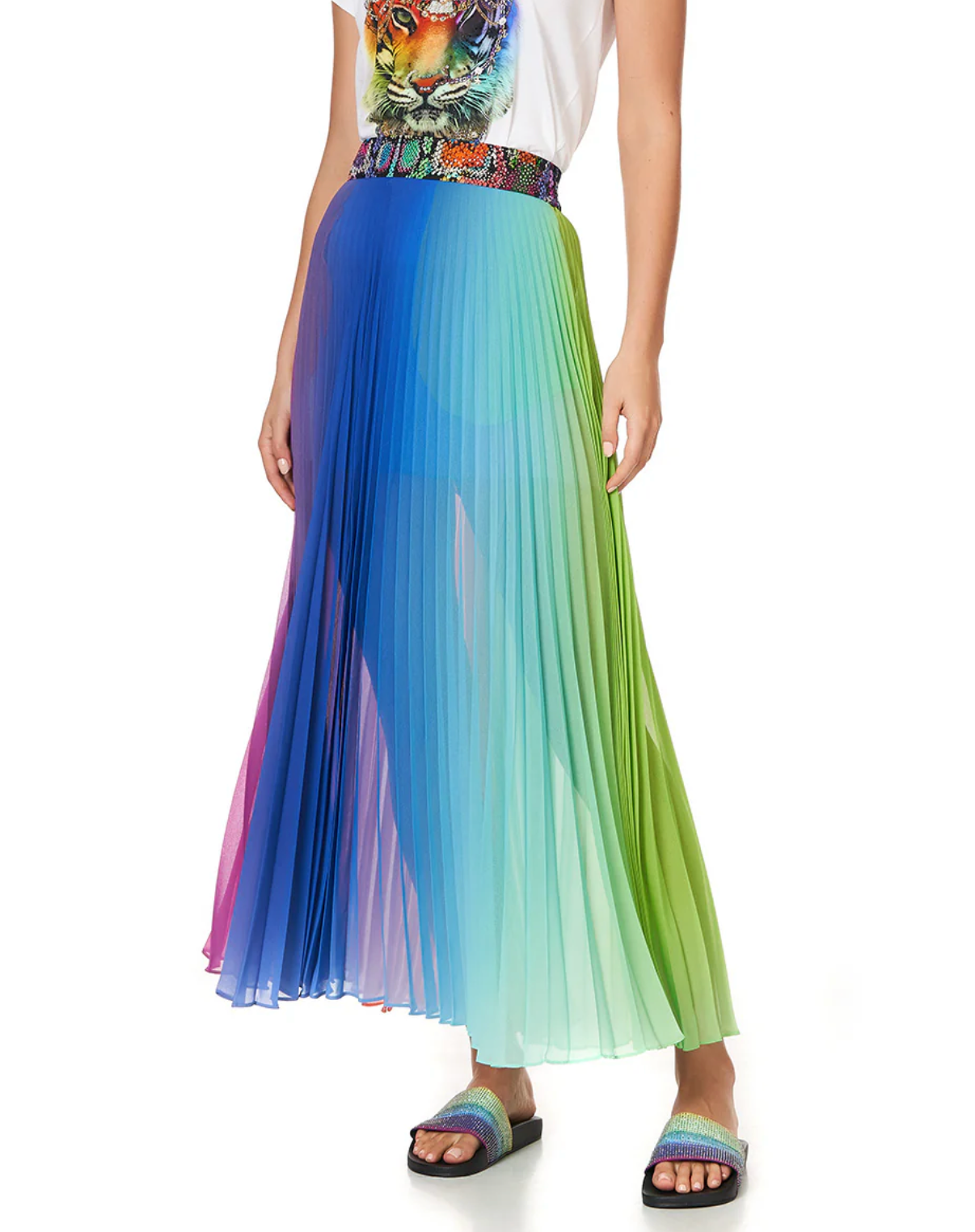 PLEATED FULL HEM SKIRT